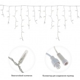 Гирлянда бахрома светодиодная 4,8х0,6м 176LED тепло-белый IP44, пост. свечение, прозрачный провод