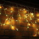 Гирлянда бахрома светодиодная 4,8х0,6м 176LED тепло-белый IP44, пост. свечение, прозрачный провод