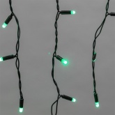 Гирлянда бахрома светодиодная 4,8х0,6м 176LED зеленый IP44, постоянное свечение,черный провод