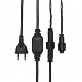 Гирлянда бахрома светодиодная 4,8х0,6м 176LED синий IP44, постоянное свечение,черный провод