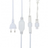 Гирлянда бахрома светодиодная 2,4х0,6м 88LED белый IP44, постоянное свечение,прозрачный провод