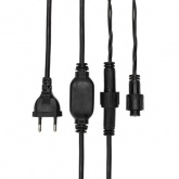 Гирлянда бахрома светодиодная 2,4х0,6м 88LED тепло-белый IP44, постоянное свечение,черный провод