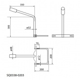Кронштейн TDM К1П-0,3-0,35 на опору с 1 хомутом 350х48mm