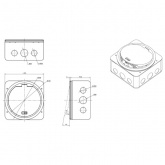 Лючок в пол Donel на 4 модуля (1 модуль 45х22,5 мм) IP65 (с установочным набором) серебро