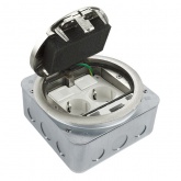 Лючок в пол Donel на 4 модуля (1 модуль 45х22,5 мм) IP65 (с установочным набором) серебро