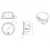 Лючок в пол Donel на 4 модуля (1 модуль 45х22,5 мм) IP65 (с установочным набором) серебро