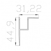 Профиль накладной алюминиевый 3245-2, 2 метра Rexant