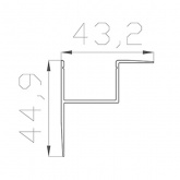 Профиль накладной алюминиевый 4345-2, 2 метра REXANT