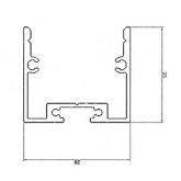 Профиль накладной алюминиевый 2825-2, 2 метра Rexant