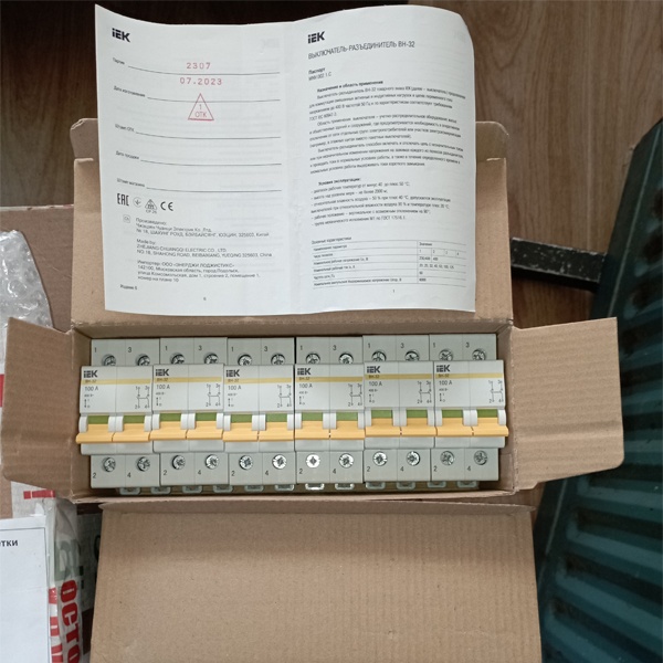 Выключатель разъединитель IEK ВН-32 2P 100А, 2 модуля