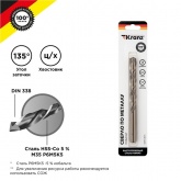 Сверло по металлу Kranz 10мм Кобальт (сталь HSS-Co 5% M35 P6M5K5) (1 шт. в блистере) DIN 338