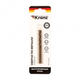 Сверло по металлу Kranz 3,5мм Кобальт (сталь HSS-Co 5% M35 P6M5K5) (2 шт. в блистере) DIN 338