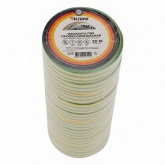 Изолента ПВХ Kranz профессиональная 19мм х 20м толщина 0,18 (-50°С до +50°С) желто-зеленая [уп.10шт]