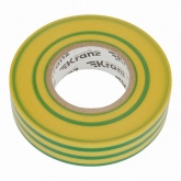 Изолента ПВХ Kranz профессиональная 19мм х 20м толщина 0,18 (-50°С до +50°С) желто-зеленая [уп.10шт]