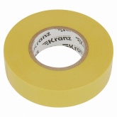 Изолента ПВХ Kranz профессиональная 19мм х 20м толщина 0,18 (от -50°С до +50°С) желтая [уп.10шт]