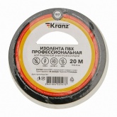 Изолента ПВХ Kranz профессиональная 19мм х 20м толщина 0,18 (от -50°С до +50°С) белая [уп.10шт]