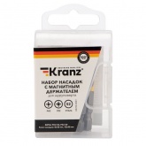 Набор насадок на шуруповерт Kranz PH2, PZ2 с магнитным держателем 50мм,головка 8мм,10мм (5шт/уп)