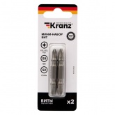 Мини-набор бит Kranz PZ2xPZ2, PZ1xPZ3-50 мм (2 шт./уп.)
