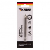 Сверло по стеклу и керамике Kranz 10 мм (шестигранный хвостовик)