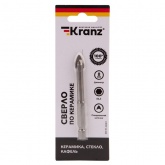 Сверло по стеклу и керамике Kranz 8 мм (шестигранный хвостовик)