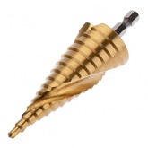 Сверло по металлу ступенчатое Kranz Титан 4,0-32,0 мм 102 mm 65 HRC Р6М5 TiN