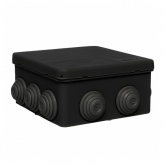 Коробка распаячная EKF КМР-030-014 с крышкой 100х100х50 мм 10 мембранных вводов чёрная IP55