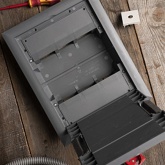 Лючок напольный EKF C-Line 24  под 12 механизмов 45х45мм без приборной рамки серый