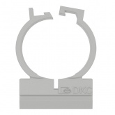 Держатель-крепеж DKC для труб и гофры двухкомпонентный 32 мм серый