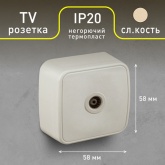 Накладная розетка TV Intro одиночная IP20 Polo, слоновая кость 3-301-02 (5056183753979) (бежевый)