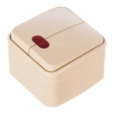 Накладной выключатель двойной с подсветкой Intro 10А IP20 Polo, сл. кость 3-105-02 (5056183753771)