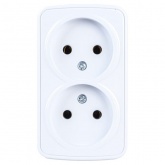 Накладная розетка Intro 2x2P 16А-250В IP20 Polo, белый 3-203-01 (5056183753887)