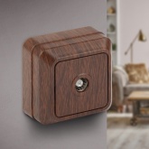 Накладная розетка TV Intro Quadro одиночная IP20 венге 2-301-10 (5055945590951)