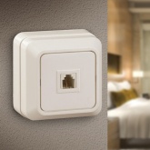 Накладная розетка телефонная Intro Quadro RJ11 IP20 слкость 2-302-02 (5055945556278)