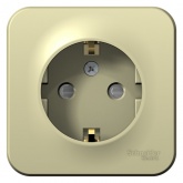 Накладная розетка с заземлением без шторок SE Blanca 16А 250В с изолирующей пластиной бежевый