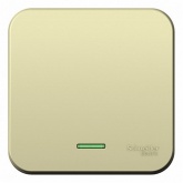 Накладной переключатель 1-клавишный с подсветкой SE Blanca 10А 250В с изолирующей пластиной бежевый