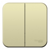 Накладной выключатель 2-клавишный SE Blanca 10А 250В с изолирующей пластиной бежевый