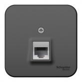 Накладная розетка компьютерная RJ45 кат.5E SE Blanca антрацит изол.пластина