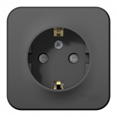Накладная розетка с заземлением со шторками SE Blanca 16А 250В антрацит