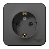 Накладная розетка с заземлением без шторок SE Blanca 16А 250В антрацит