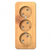 Накладная розетка 3-ая без заземления без шторок SE Blanca 16А 250В ясень изол.пластина