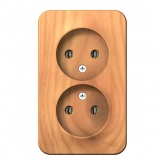 Накладная розетка 2-ая без заземления без шторок SE Blanca 16А 250В ясень изол.пластина