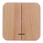 Накладной выключатель 2-клавишный с подсветкой SE Blanca 10А 250В ясень изол.пластина