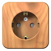 Накладная розетка с заземлением со шторками SE Blanca 16А 250В ясень