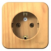 Накладная розетка с заземлением без шторок SE Blanca 16А 250В ясень
