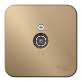 Накладная розетка ТВ SE Blanca титан изол.пластина