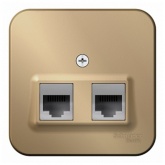 Накладная розетка 2-ая компьютерная RJ45 кат.5E SE Blanca титан изол.пластина