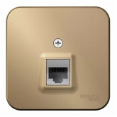 Розетка телефонная RJ11 SE Blanca титан изол.пластина