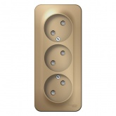 Накладная розетка 3-ая без заземления со шторками SE Blanca 16А 250В титан изол.пластина