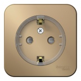 Накладная розетка компактная с заземлением со шторками SE Blanca 16А 250В титан изол.пластина