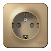 Накладная розетка с заземлением со шторками SE Blanca 16А 250В титан